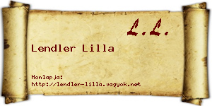Lendler Lilla névjegykártya